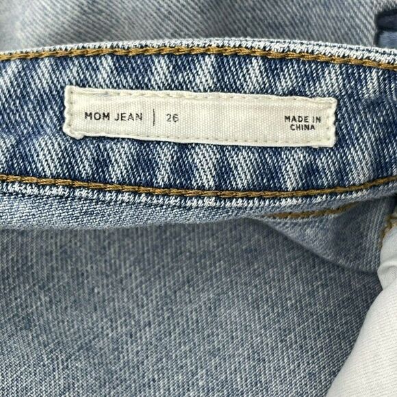 Pacsun Mom Jeans Womens Size 26 Floral Embroidered Crop Tapered Leg High Rise - Picture 5 of 6